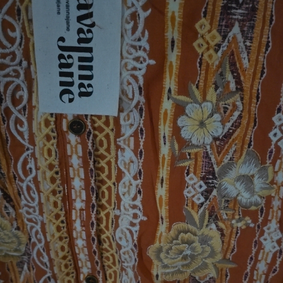 Sunny Leigh Orange Patterned Blouse - Picture 2 of 4